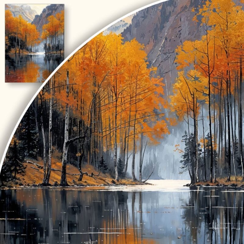 Obraz Jesienny krajobraz z jeziorem