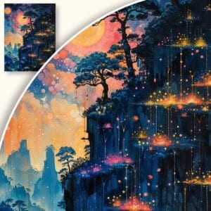 Obraz Nocny Baśniowy Krajobraz