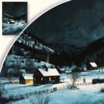 Obraz Zimowa noc na wsi