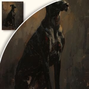 Obraz Czarny pies w skupieniu