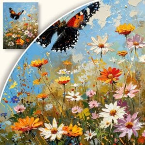 Obraz Motyl na kwiecistej łące