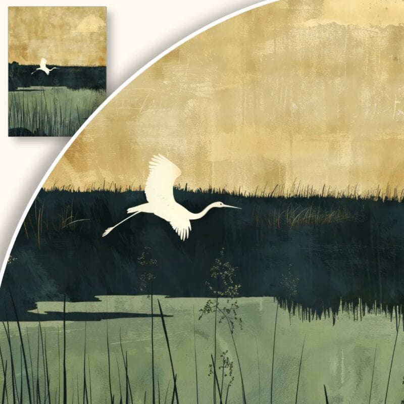 Obraz Ptak nad spokojnym jeziorem