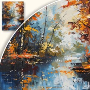 Obraz Jesienny pejzaż z odbiciem w wodzie