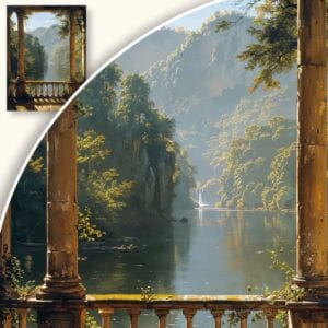 Obraz Widok na jezioro z tarasu