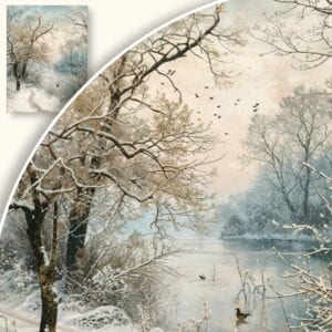 Obraz zimowy krajobraz nad rzeką