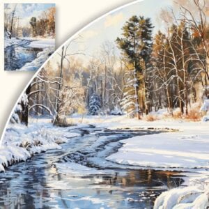 Obraz Zimowy krajobraz z rzeką