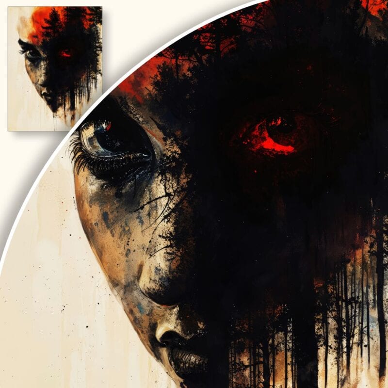 Obraz Tajemnicza Twarz w Lesie