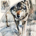 zb3-1620-3n Obraz Wilk w Zimowej Scenerii