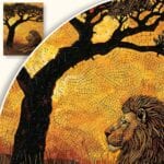 Plakat Lew pod drzewem