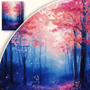 Obraz Jesienny las z jeleniem