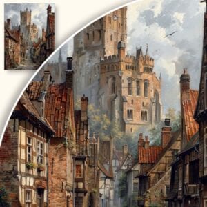 Obraz Malownicze miasteczko z zamkiem