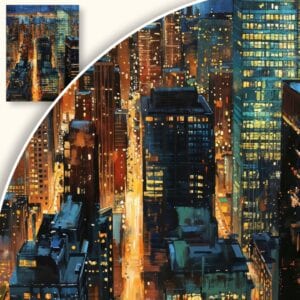 Obraz Panorama Nocnego Miasta