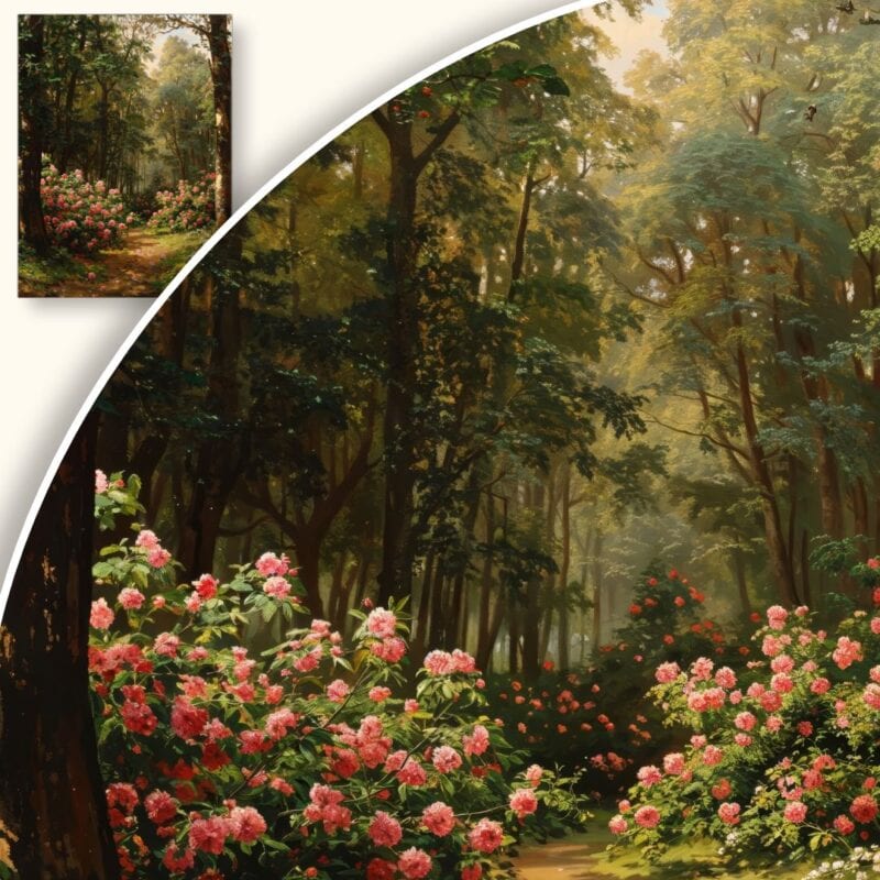 Obraz Leśna Ścieżka w Kwiatach