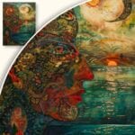 zb3-1705-3n Obraz Surrealistyczna Natura z Twarzą