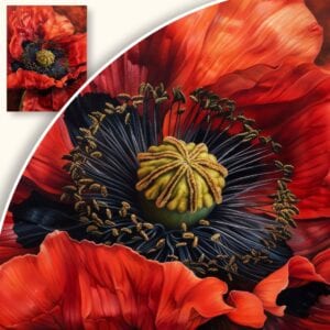 Obraz Detaliczny mak w pełnym rozkwicie