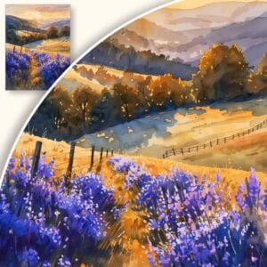 Obraz Fioletowe kwiaty na wiejskiej łące