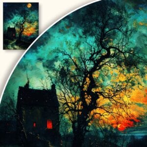 Obraz Samotny Dom w Nocy