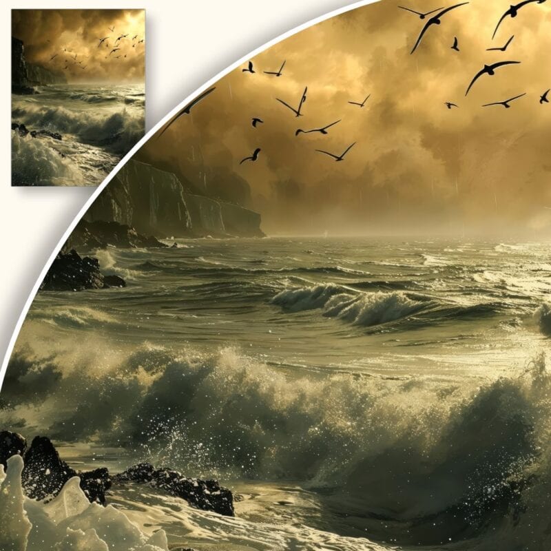 Plakat Burzowy krajobraz morski