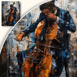 Obraz Muzyk grający na wiolonczeli