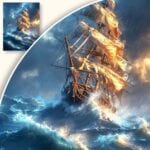 Obraz Żaglowiec w burzy