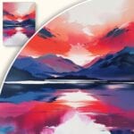 zb3-1812-3n Obraz Górski krajobraz przy zachodzie słońca