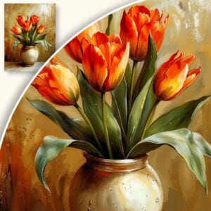 Obraz Bukiet Pomarańczowych Tulipanów