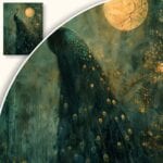 zb3-1825-3n Obraz Paw w Blasku Księżyca