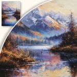 zb3-1835-3n Obraz Jesienny krajobraz górski nad jeziorem