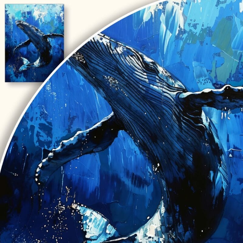 Obraz Wieloryb w błękitnej wodzie