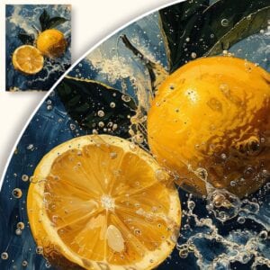 Obraz Soczyste cytryny w wodzie