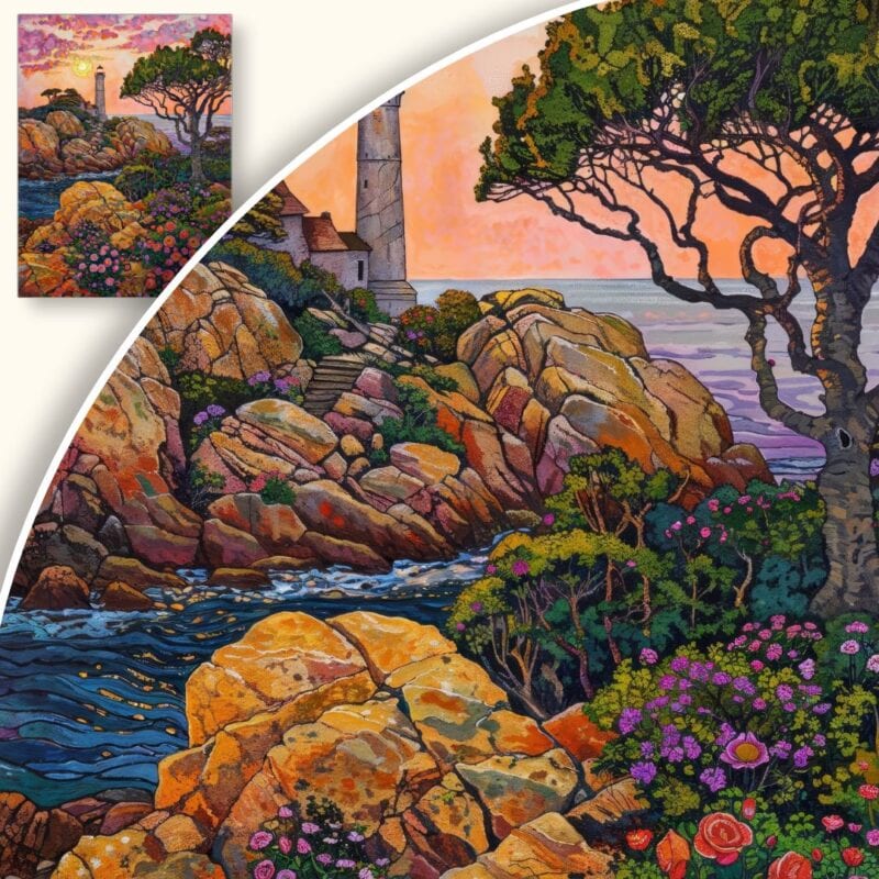 Obraz Latarnia morska w przyrodniczym ogrodzie