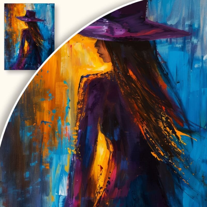 Obraz Kobieta w kapeluszu w abstrakcji