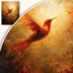 zb3-1880-3n Obraz Feniks w ognistym krajobrazie