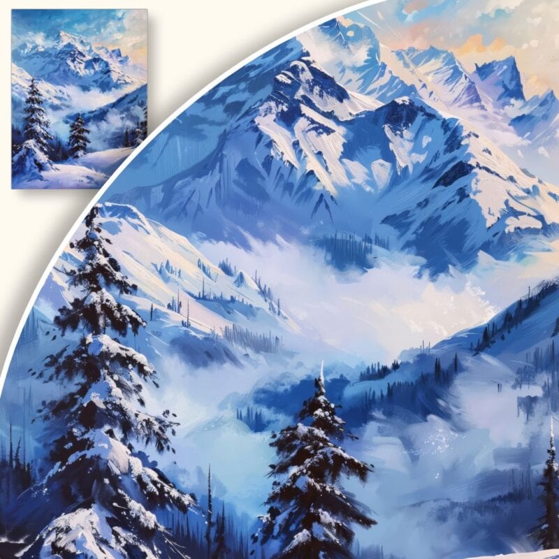 Obraz Zimowy krajobraz górski