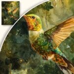 Obraz Koliber wśród liści