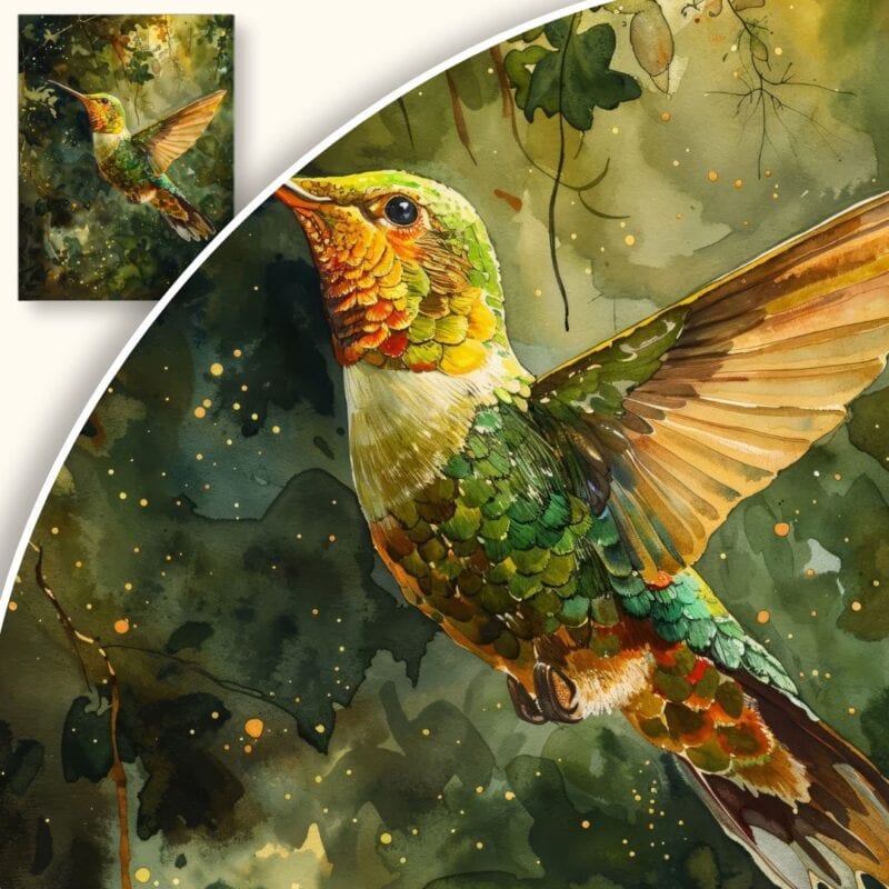 Obraz Koliber wśród liści