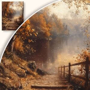 Obraz Jesienny pomost nad jeziorem