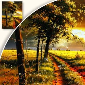 Obraz Wiejska ścieżka wśród drzew