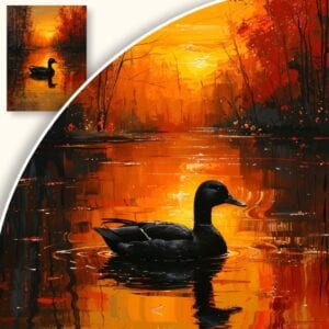 Obraz Spokojny zachód słońca nad jeziorem