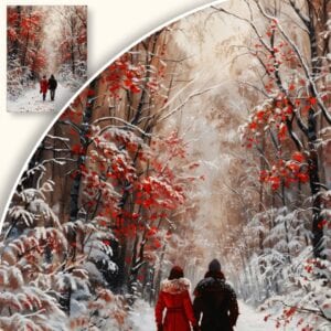 Obraz Spacer w zimowym lesie