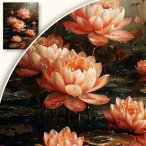 Obraz Lilie wodne na stawie