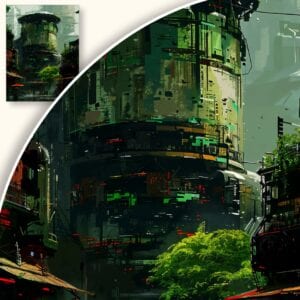 Plakat Futurystyczne miasto przyszłości