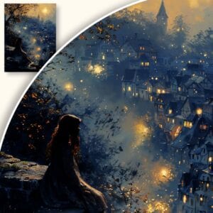 Obraz Dziewczyna nad nocnym miastem