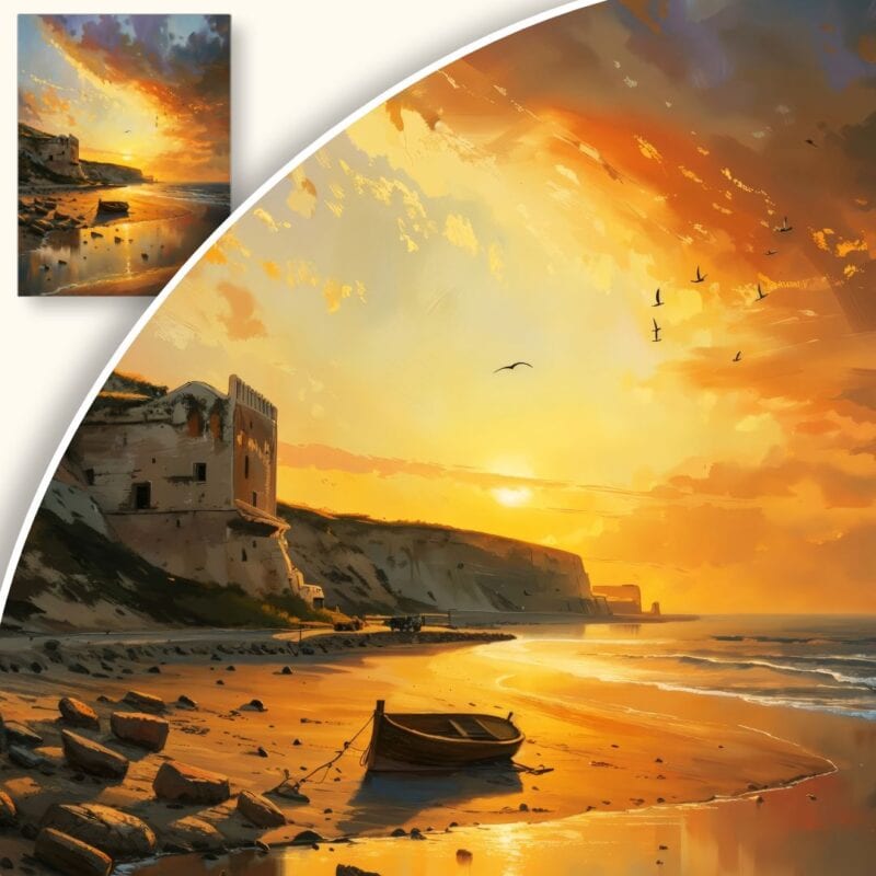 Obraz Zachód Słońca nad Klifem