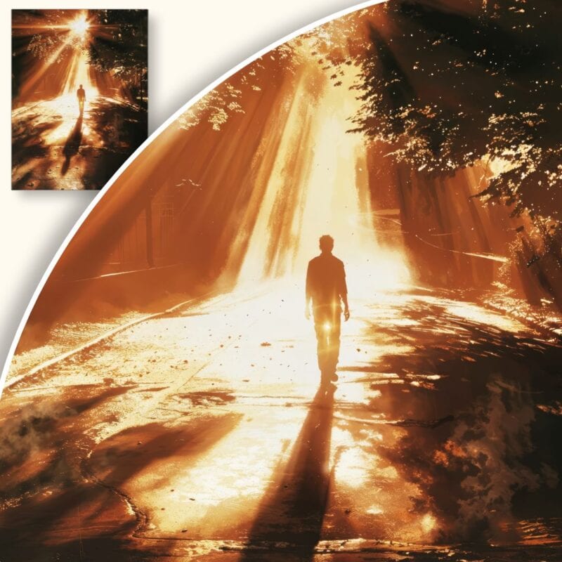 Plakat Samotna wędrówka w słońcu