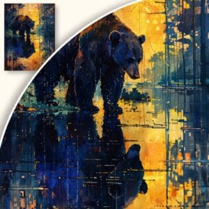 Obraz Niedźwiedź przy jeziorze