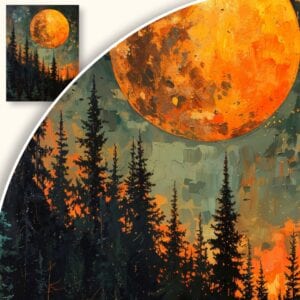 Obraz Tajemniczy leśny wieczór