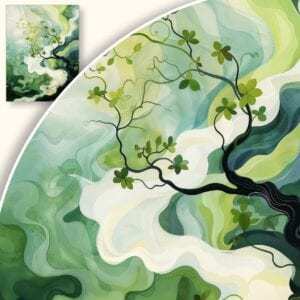 Obraz Abstrakcyjne Drzewo z Liśćmi