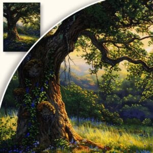 Plakat Majestatyczne drzewo w letnim blasku