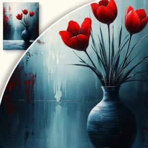 Obraz Czerwone Tulipany w Wazonie